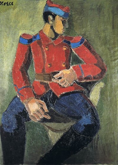 Seated Soldier by Helmut Kolle